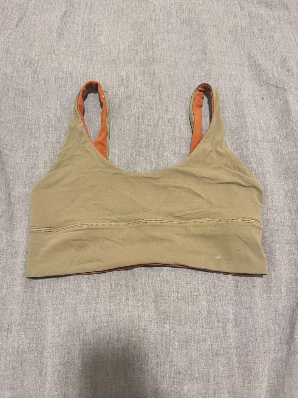 Reversible Scoop-Back Bralette in Olive and Rust